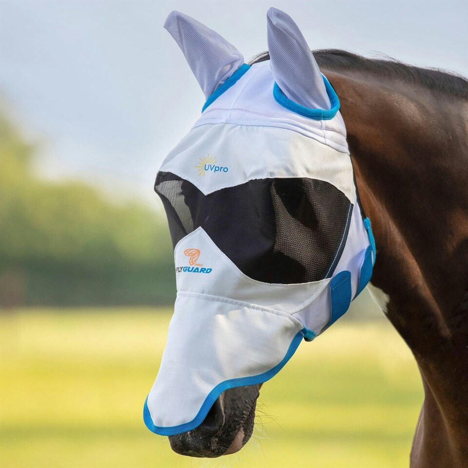 image 1 of Shires Ultra Pro Fly Mask White | Cob