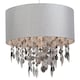 image 5 of Large 40cm Easy Fit Shade in Grey with Acrylic Droplets | Grey | Clear | Large | 1