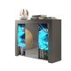 image 4 of Display Cabinet Bookcase Sideboard Storage Cabinet Cupboard Grey High Gloss LED 97.5cm