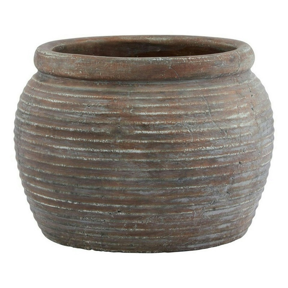 image 1 of Siena Diameter Rimmed Plant Pot - Ceramic - L28 x W28 x H20 cm - Brown