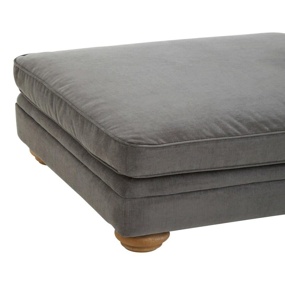 image 1 of Interiors by Premier Grey Fabric Footstool