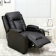 image 9 of Oscar Pushback Recliner Bonded Leather w Cupholders Chair | Black | Black | One Size