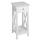 image 1 of Living and Home Wooden Slim Console Table with One Drawer- White