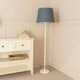 image 3 of ValueLights Charlie White Floor Lamp Grey Taper Shade 