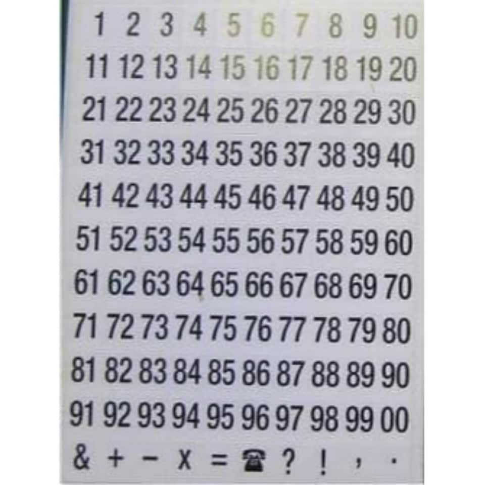 image 1 of IVY SELF ADHESIVE NUMBERS 1-99 231041