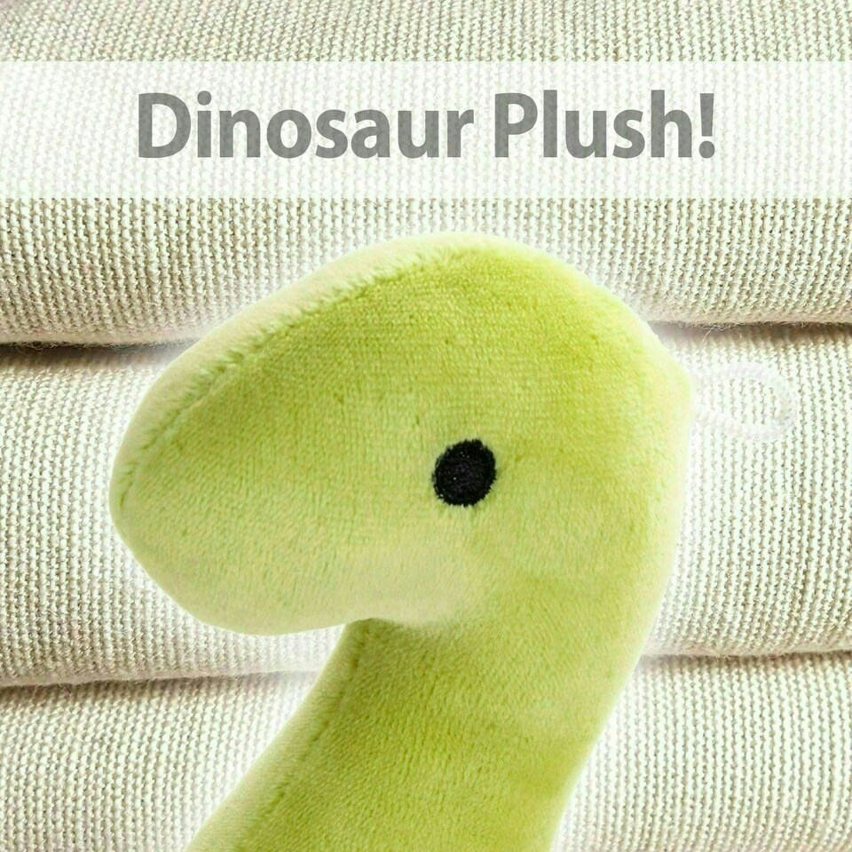 image 1 of Green Diplodocus 16cm Plush - Oh So Soft Cute Fabric Dinosaur Toy