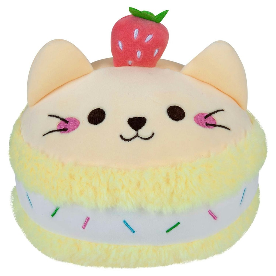 image 1 of Macaroon Cat Soft Toy Cute Plushie Huggable Cuddly Stuffed Toy 23cm Yellow