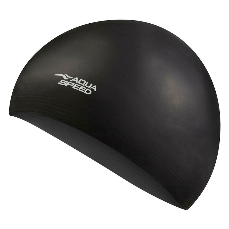 image 1 of Unisex Adult Soft Latex Swimming Cap | Comfortable Elastic Flexible Cap | Black | Black | One Size | 1
