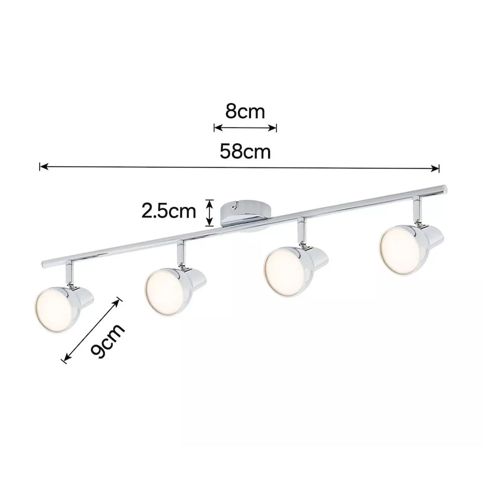 image 1 of Apollo - Polished Chrome 4 Way Adjustable LED Spotlight