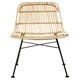 image 1 of Interiors by Premier Natural Rattan Chair with Black Metal Legs, Hand Woven Rattan Dining Chair, Outdoor Rattan Chair for Garden Brown