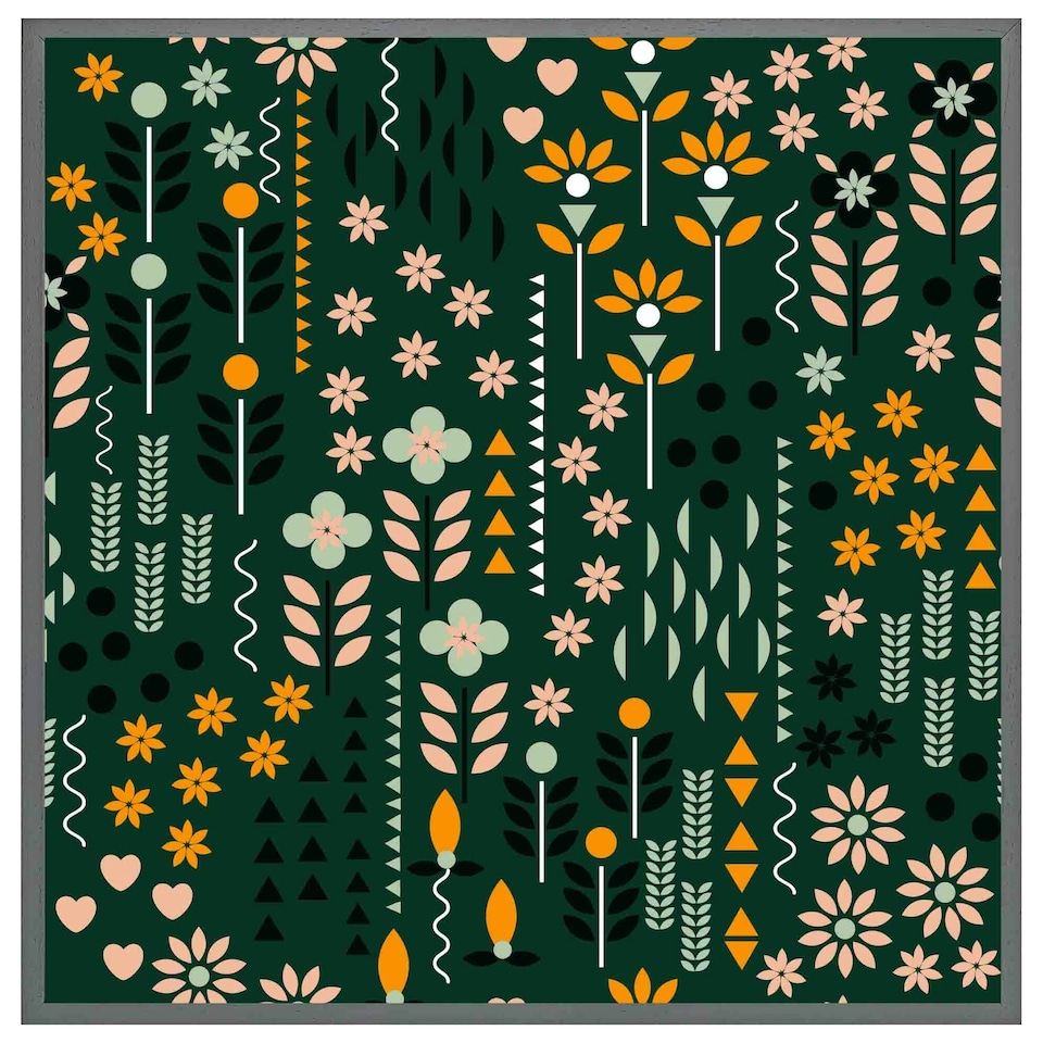 image 1 of Selection of flowers print (Picutre Frame) Brown | S