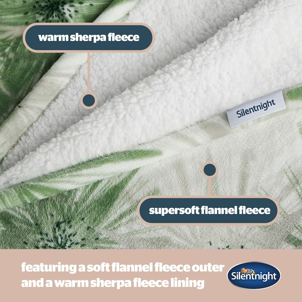 image 1 of Silentnight Snugsie Family Blanket, Giant Throw, 180 x 240 cm, Cosy Sherpa Lined, Winter Print