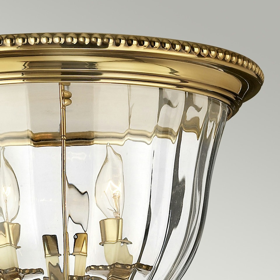 image 1 of Cambridge 3 Light Flush Mount Ceiling Light Burnished Brass, E14