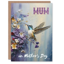 Mothers Day Card Floral Hummingbird Mum Card
