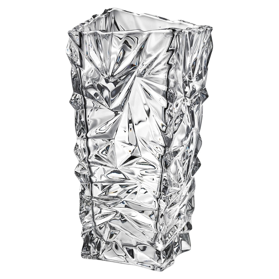 image 1 of Crystal Look Heavy Glass Bouquet Flower Vase Holder Home Table Elegant Decor | Clear | Rio