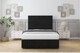 image 2 of Sloomy Madison Black Plush Divan Bed Base No Drawers With 54 Inch Floor Standing Headboard & 12 Inch Matching Footboard | Black | Black | Small Single | 1