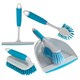 image 1 of Charles Bentley 'Brights' Kitchen Bundle Dustpan & Brush Washing Up Blue