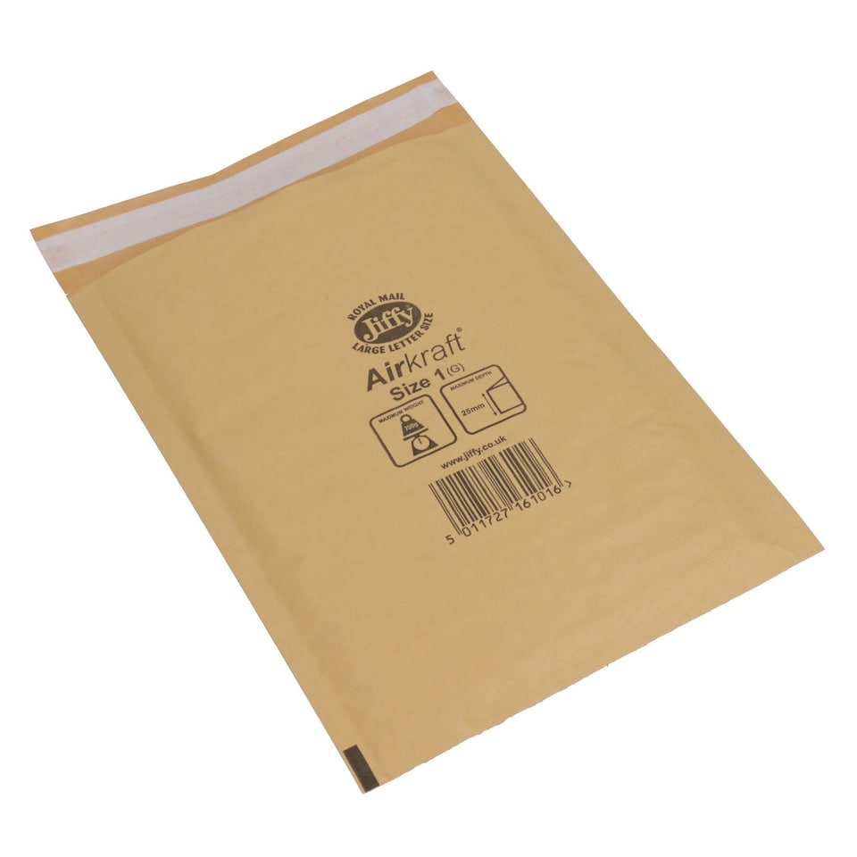 image 1 of 25pk Genuine Gold Jiffy Bag Airkraft Bubble Padded Mail Bag Envelope Size 1