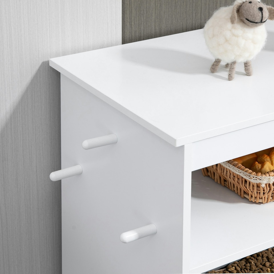 image 1 of PawHut Pet Feeder Station, Dog Cat Food Storage Feeding Station, Food Cabinet