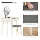 image 5 of HOMCOM Dressing Table Vanity Set Make Up Desk with Mirror & Stool White