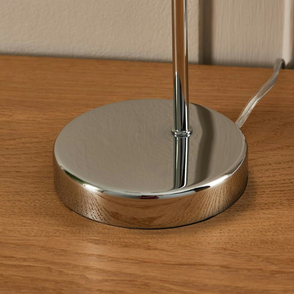 image 1 of Yarrow Polished Chrome & Glass Table Lamp