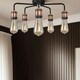 image 2 of Clark Matt Black and Copper 5 Light Semi Flush Ceiling Light