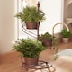 image 2 of Vintage 3 Tier Spiral Planter Brown