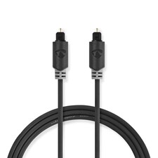 Nedis 1m Digital Audio Optical TosLink SPDif Cable, Optical Male to Optical Male - Anthracite