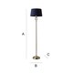 image 7 of ValueLights Memphis Twist Brushed Chrome Floor Lamp Navy Blue Shade | Blue