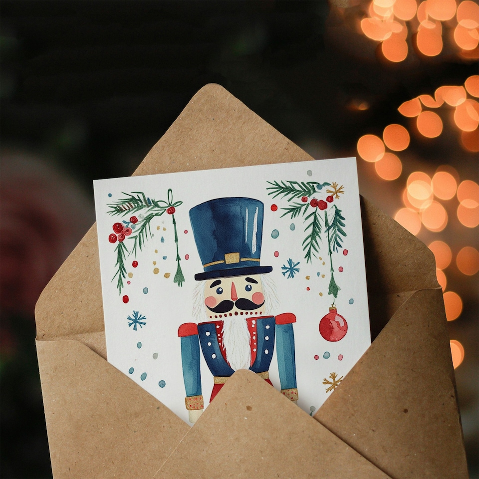 image 1 of Decoration Nutcracker Doll Festive Xmas For Child Kids Christmas Card