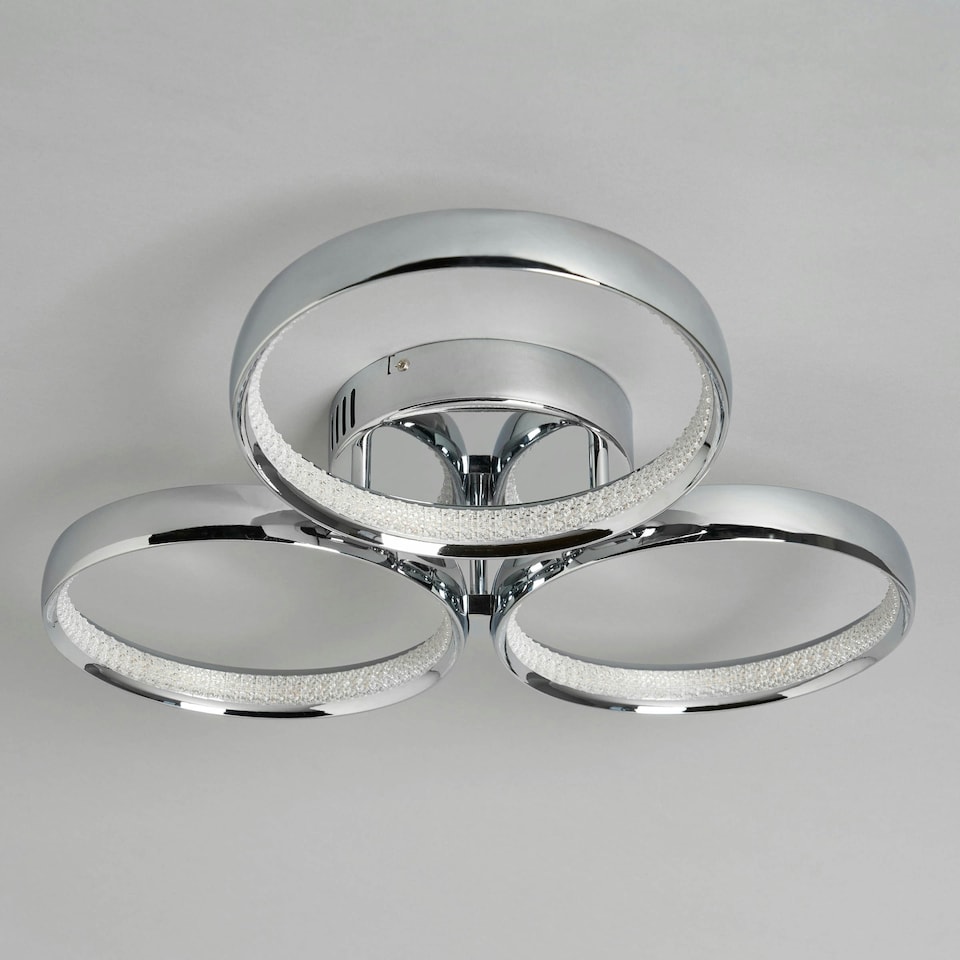 image 1 of BHS Lena Flush Ceiling Light, Silver Grey | Silver