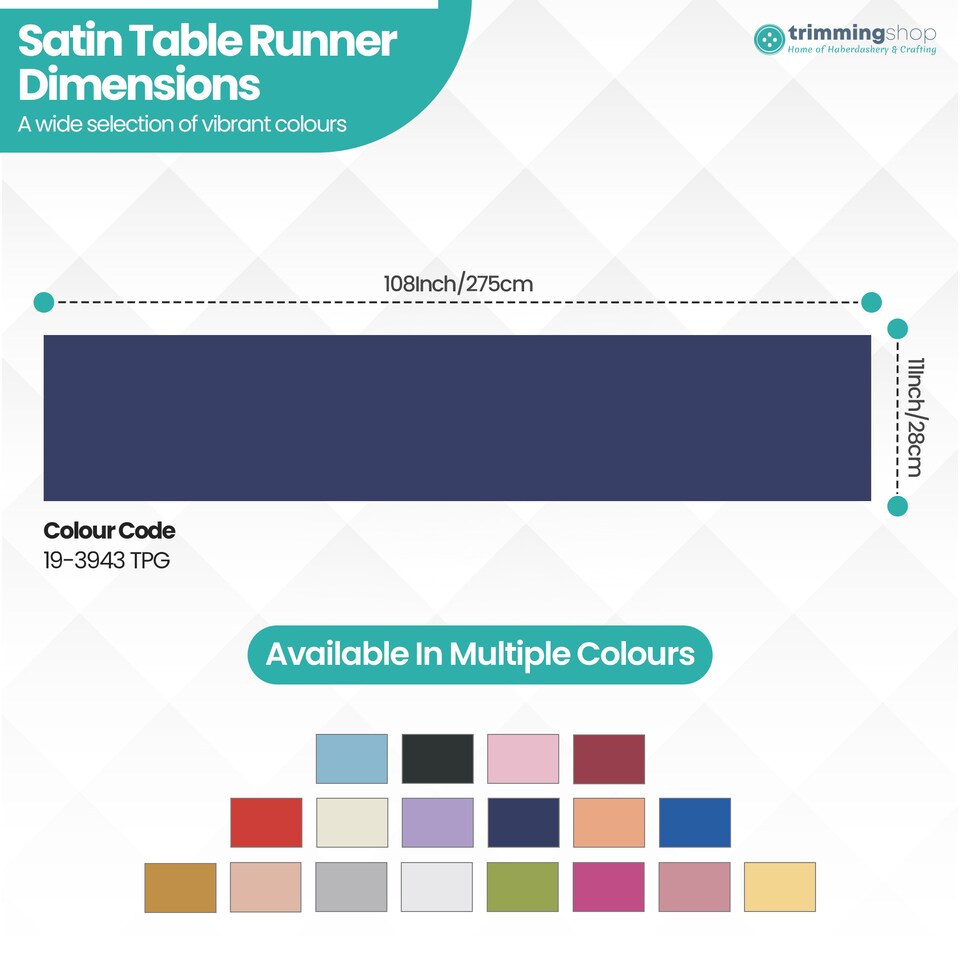 image 1 of Satin Table Runner for Dining Table - 11 x 108 Inch