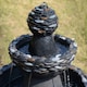 image 4 of Teamson Home Garden Outdoor Water Feature, 3-Tier Pedestal Water Fountain, Dark Grey Stone Finish