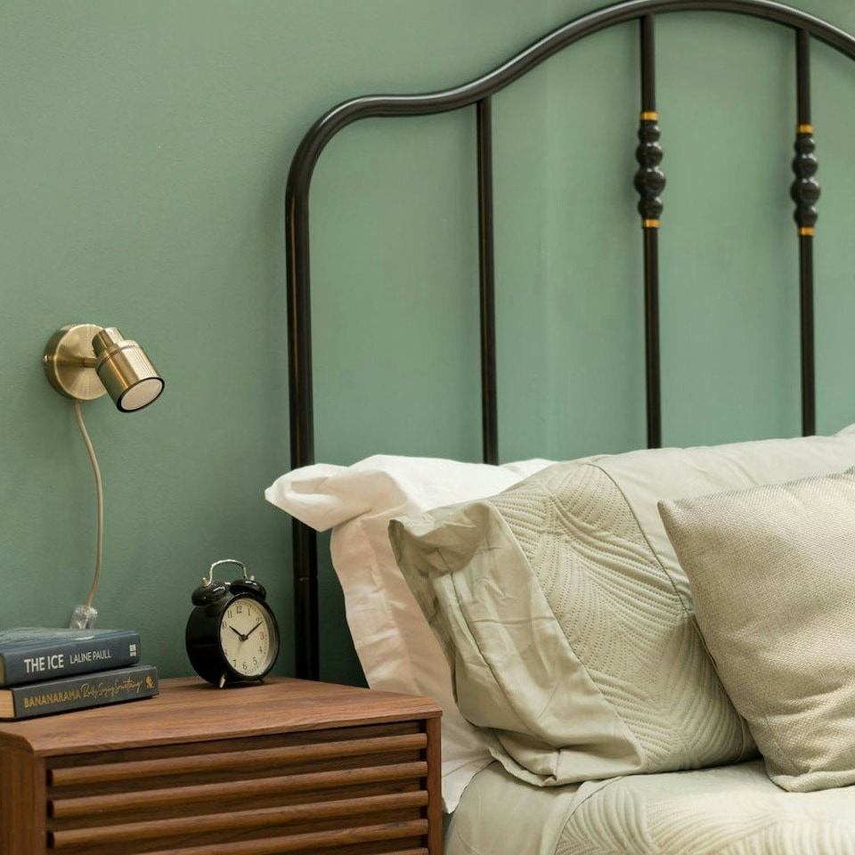 image 1 of ValueLights Benton Antique Brass Plug In Wall Light & Bulb Gold