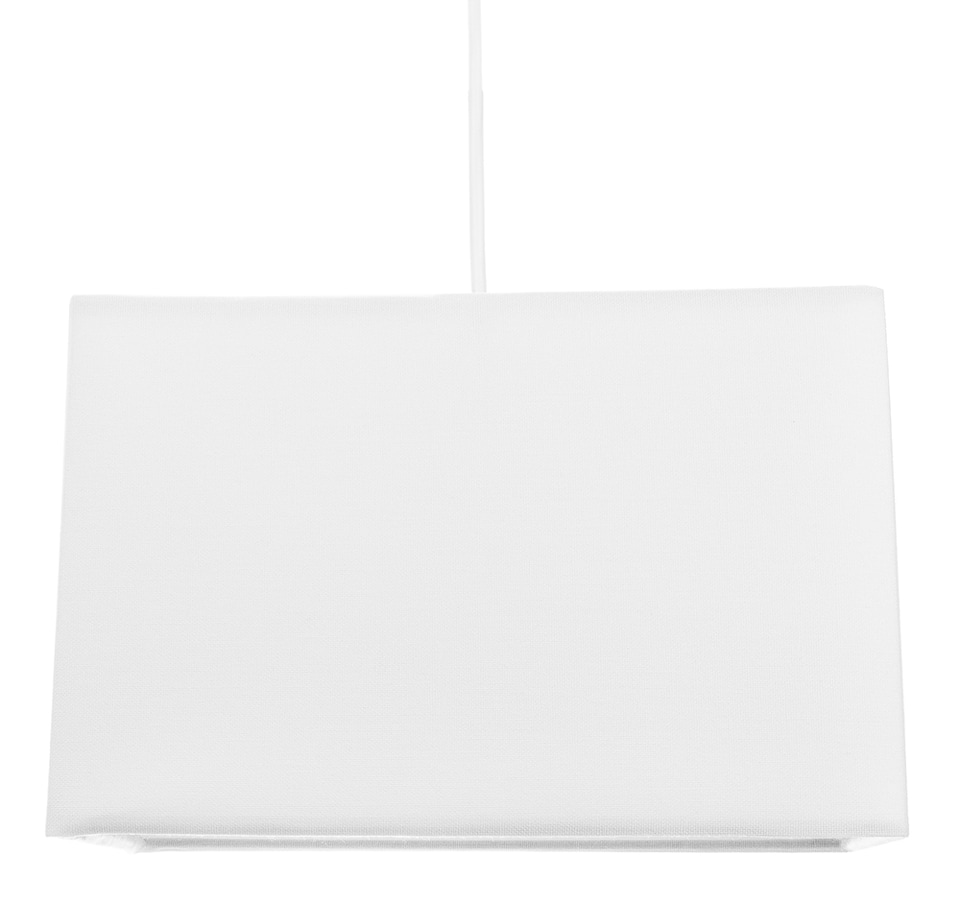 image 1 of Contemporary and Stylish White Linen Fabric Rectangular Lamp Shade | White | 12"