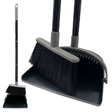 Long Handled Dustpan and Brush Set Reduce Bending Tall Lobby Dustpan and Sweeping Brush