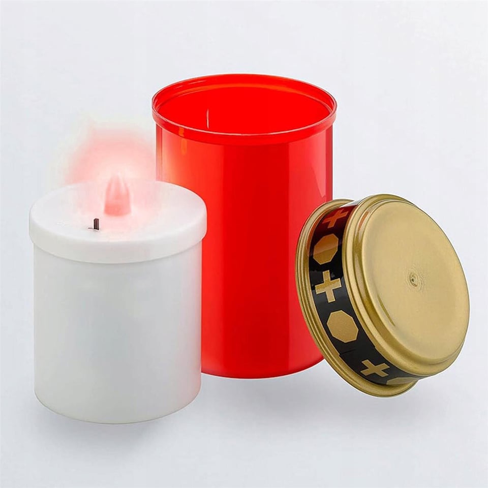 image 1 of GEEZY LED Grave Candles Set of 2 Red Flickering Battery Outdoor Decoration Light