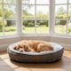 image 2 of Living and Home Washable Bolster Pet Bed with Removable Cover for Cats & Dog | Multi | Grey | M