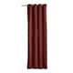 image 2 of Velvet Chenille Thermal Fleece Lined Single Ring Top Door Curtain - 137cm x 213cm - Red