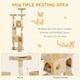 image 5 of PawHut 173cm Cat Tower Scratching Post Activity Centre for Indoor Cream