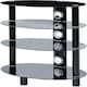 image 7 of Centurion Supports HALIGON 4-Shelf Oval Premium Gloss Black Glass with Black Legs AV Rack Black