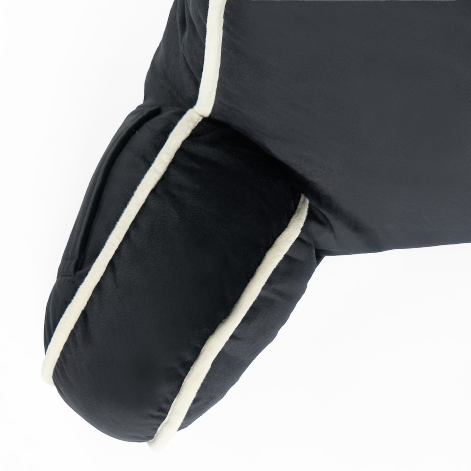 image 1 of OHS Piped Edge Reading Pillow with Head Rest Back Support Bed Sofa | Black
