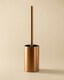 image 2 of Cosmic Toilet Brush Glass Cup with Durable Metal for Bathroom, Brushed Copper
