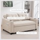 image 5 of HOMCOM 2 Seater Pull Out Sofa Bed with Pockets for Living Room Beige