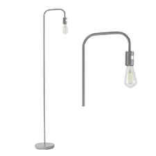 Leroy - Grey 151cm Exposed Bulb Floor Lamp Grey