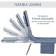 image 3 of Outsunny Chaise Lounge Portable Adjustable Backrest with Face Cavity Grey
