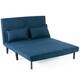 image 3 of Harper 2 Seater Folding Clic Clac Fabric Lounge Futon Sofa Bed (Blue)