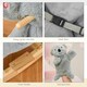 image 3 of HOMCOM Kids Plush Ride-On Rocking Horse Koala-shaped Toy w/ Gloved Doll Grey