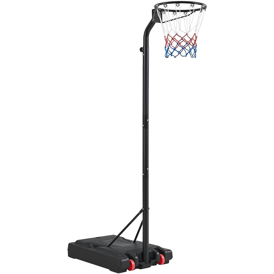 image 1 of Yaheetech Portable Netball Hoop & Post, 212-305 cm Height Adjustment Black