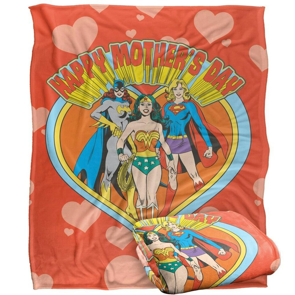 image 1 of Justice League Happy Mothers Day Blanket - Multicoloured - One Size
